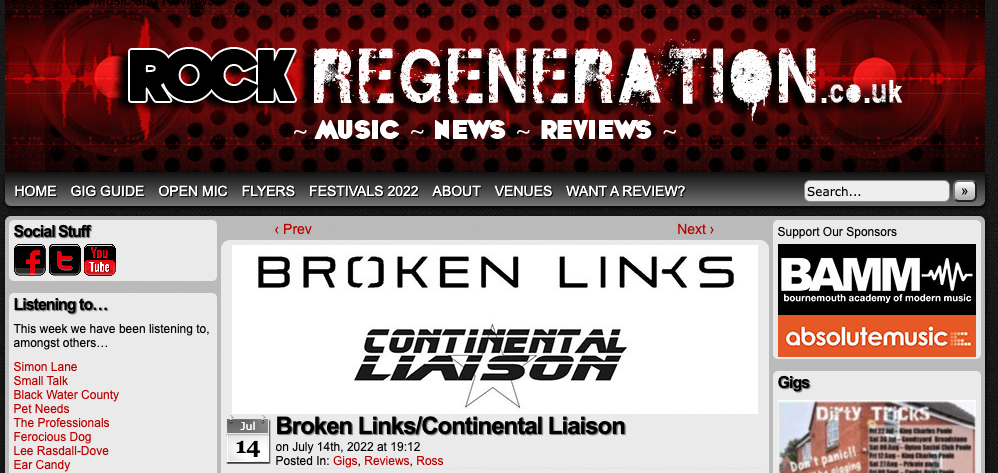 Gig Review - Rock Regeneration - 14/07/2022